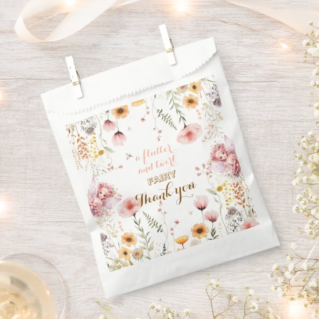 Pastel Fairy floral garden tea party birthday Favour Bags (Clipped)