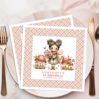 Pastel Fairy Magical Garden Birthday Party Napkins