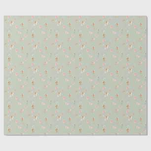 Pastel Fairy Pattern Cute Butterfly Nursery Design Wrapping Paper