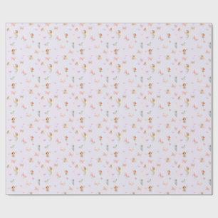 Pastel Fairy Pattern Cute Butterfly Nursery Design Wrapping Paper