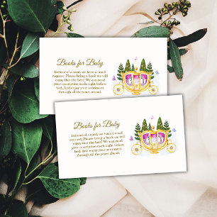 Pastel Fairy Princess Carriage Books Baby Shower Enclosure Card