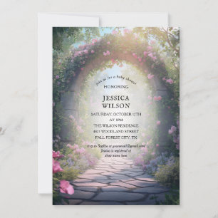 Pastel  Fairy Tale Enchanted Forest  Baby Shower Invitation