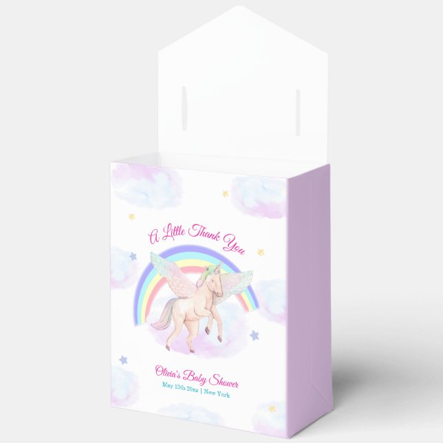 Pastel Fairytale Unicorn Star Rainbow Baby Shower  Favour Box (Open)