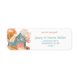 Pastel Fall Barn Return Address Label