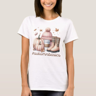 PASTEL FALL PINK AND BROWN AUTUMN THEMED ITEMS T-Shirt