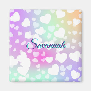 Pastel Falling Hearts Personalized    Magnet