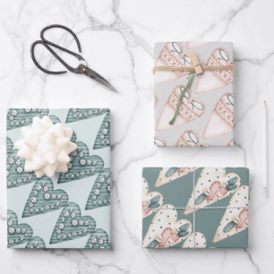 Pastel Fancy Hearts Valentines Wrapping Paper Sheet