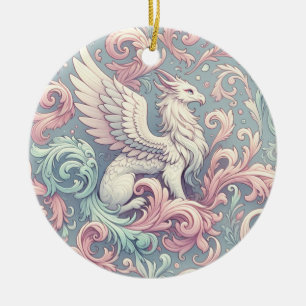Pastel Fantasy Griffin Ceramic Tree Decoration