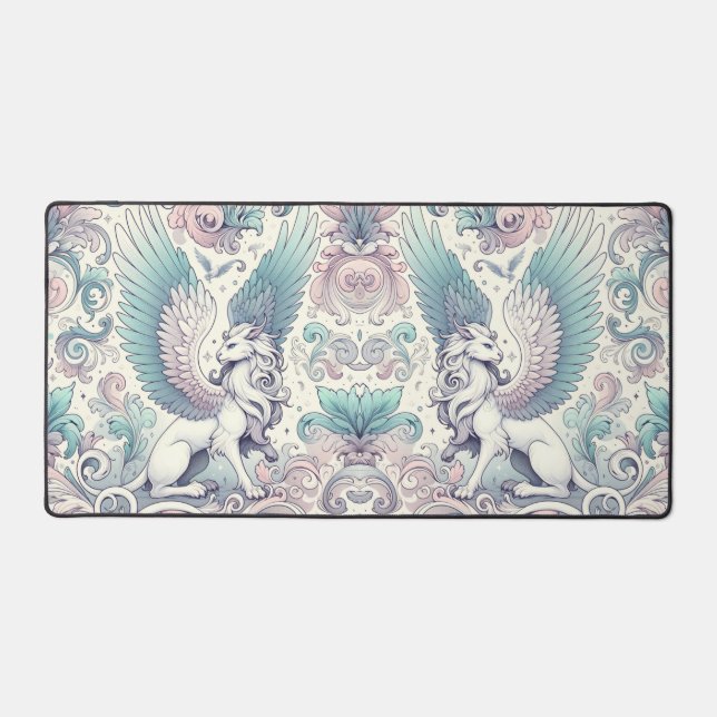 Pastel Fantasy Griffin  Desk Mat (Front)