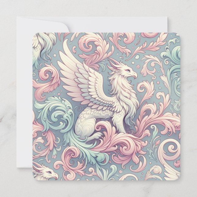 Pastel Fantasy Griffin  Invitation (Front)