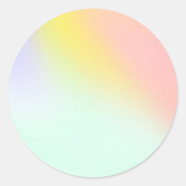 Pastel faux holo Trendy Classic Round Sticker (Front)