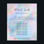 pastel FAUX holographic opal inspired background Flyer<br><div class="desc">beauty salon professional makeup artist flyer</div>