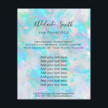 pastel FAUX holographic opal inspired texture Flyer<br><div class="desc">beauty salon professional makeup artist flyer</div>
