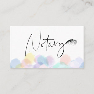 *~* Pastel Feather NOTARY PHOTO Pen Signing Agent  Business Card