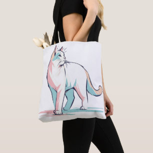 Pastel Feline Flair Tote Bag