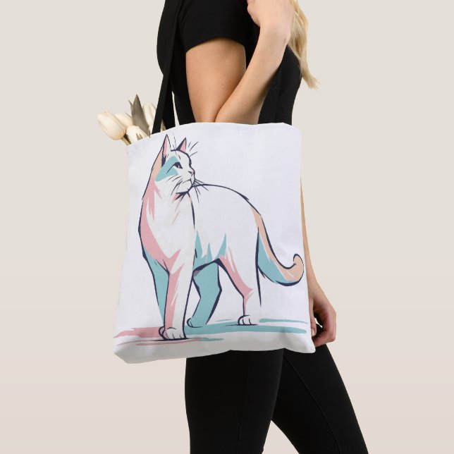 Pastel Feline Flair  Tote Bag (Close Up)