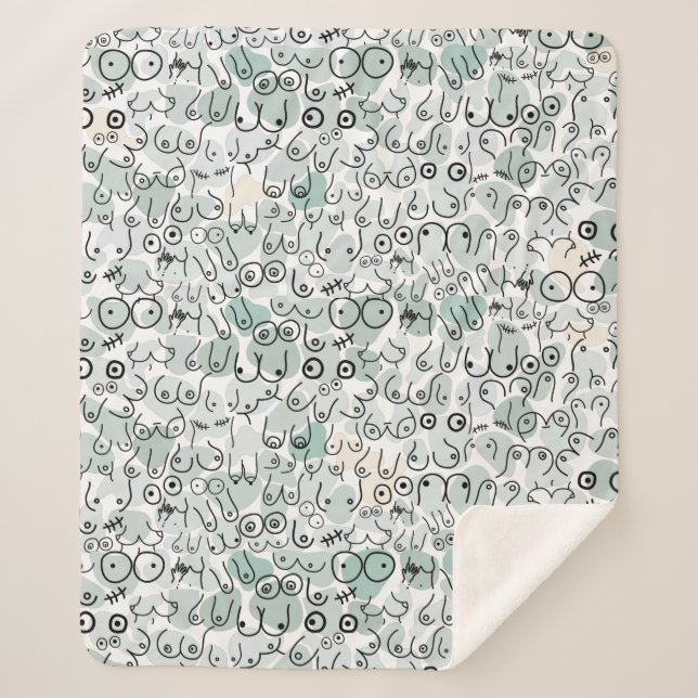 pastel feminist breast sherpa blanket (Front)