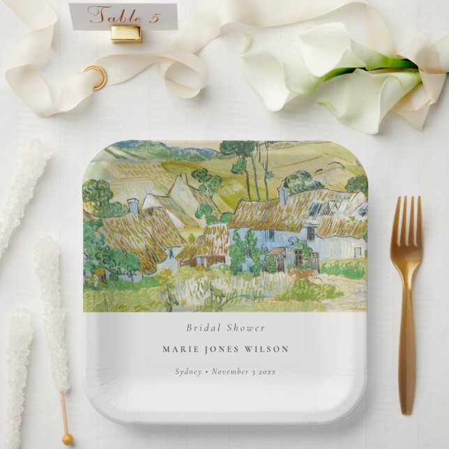Pastel Fields Mountain Landscape Bridal Shower Paper Plate (Wedding)