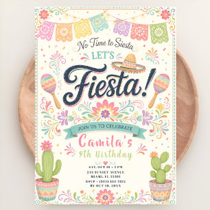 Pastel Fiesta Birthday Invitation