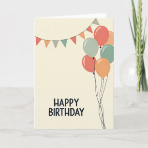 Pastel Flags Birthday Card