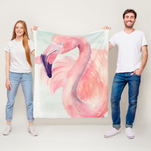 Pastel Flamingo Fleece Blanket