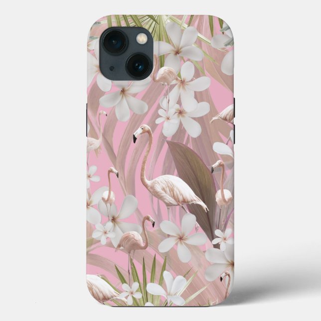 Pastel Flamingo Jungle Love #2 #tropical #wall  Case-Mate iPhone Case (Back)