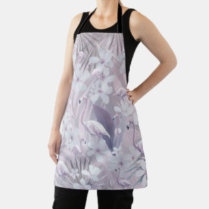 Pastel Flamingo Jungle Love 4 #art #tropical Apron