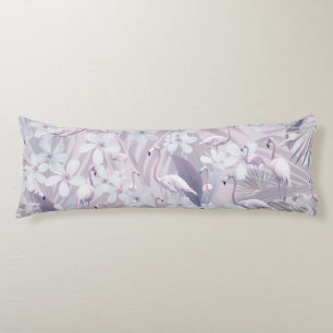 Pastel Flamingo Jungle Love 4 #art #tropical Body Cushion