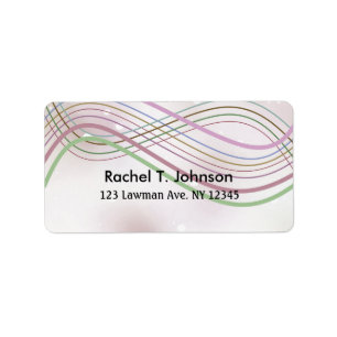 Pastel Floating Ribbon Stripes Label