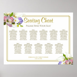 Pastel Floral 11 Table Wedding Seating Chart