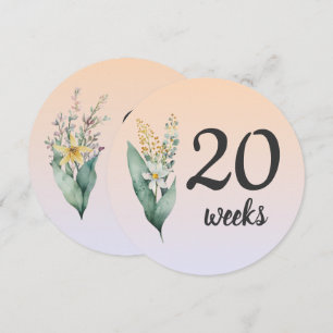 Pastel Floral 20-21 Weeks Pregnancy Milestone Card