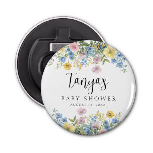 Pastel Floral Baby in Bloom Baby Shower Bottle Opener