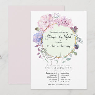 Pastel Floral Baby or Bridal Shower by Mail Invitation