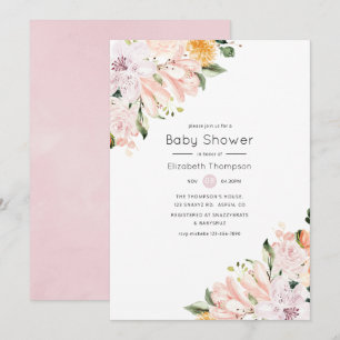 Pastel Floral Baby Shower Invitation