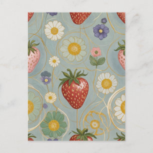 Pastel Floral & Berry Delight Postcard