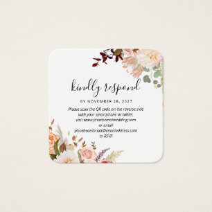 Pastel Floral Bloom QR Code Wedding Website RSVP