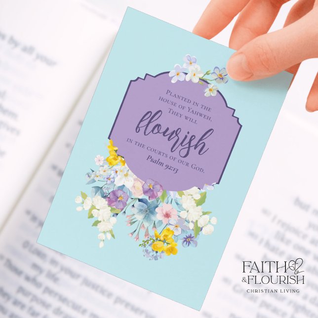 Pastel Floral Bouquet Bookmark Scripture Bible Advice Card (Creator Uploaded)