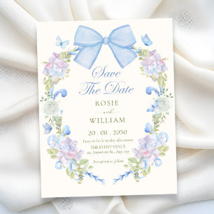 Pastel floral bow save the date
