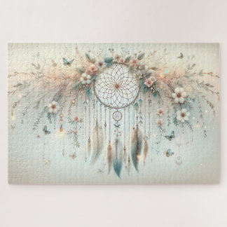 Pastel Floral Butterfly Dreamcatcher Jigsaw Puzzle