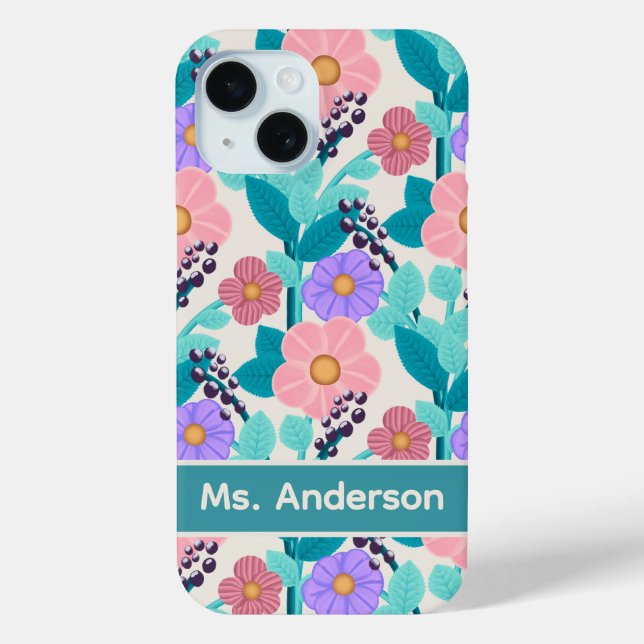Pastel Floral Case-Mate iPhone Case (Back)