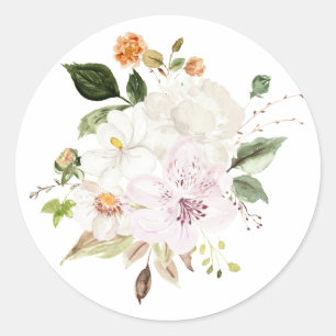 Pastel Floral Classic Round Sticker