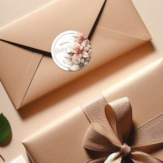 Pastel Floral Customisable Classic Round Sticker