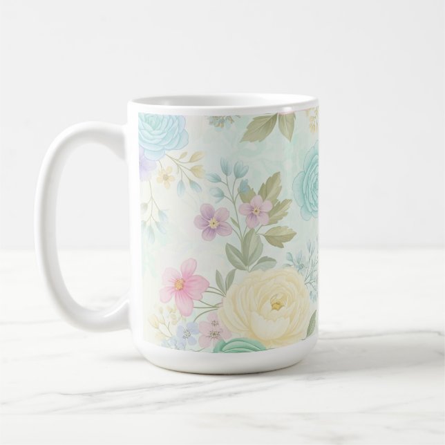 Pastel Floral Design Mug (Left)