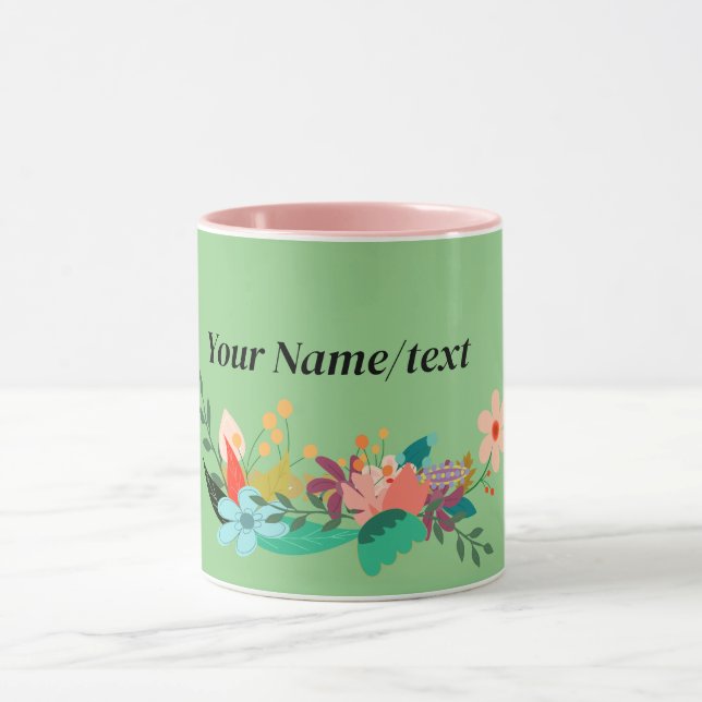 Pastel Floral Design Template,  Mug (Center)