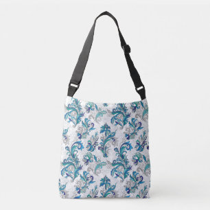 Pastel Floral Doodle Vintage Pattern. Crossbody Bag