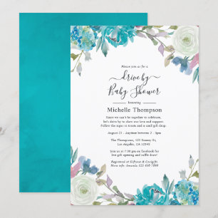 Pastel Floral Drive By Bridal or Baby Shower Invitation