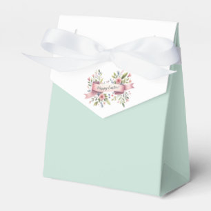Pastel Floral Easter Design with White Ribbon  Favour Box