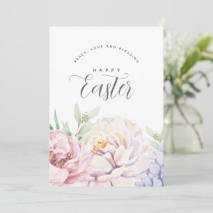 Pastel Floral Easter Personalised Greeting Card