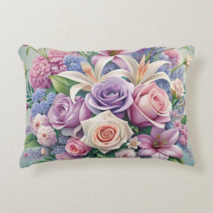 Pastel Floral Elegance Throw Pillow Cover