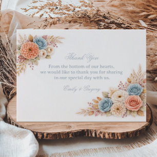 Pastel Floral Elegant Gratitude Thank You Card